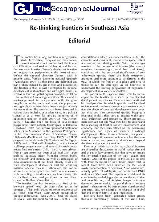 (PDF) Re-thinking frontiers in Southeast Asia