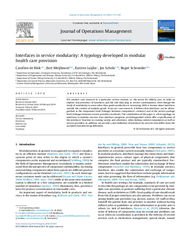 (PDF) Interfaces in service modularity: A typology developed in modular ...