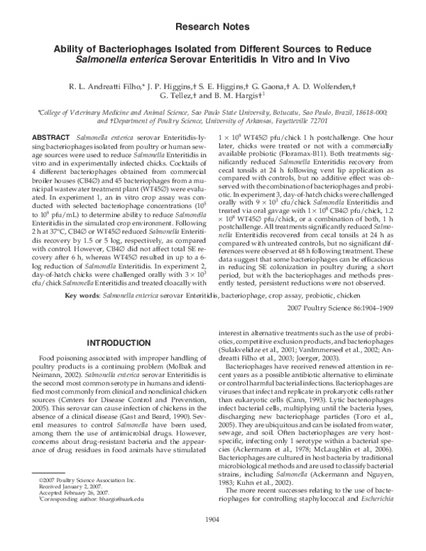 (PDF) Ability of Bacteriophages Isolated from Different Sources to ...