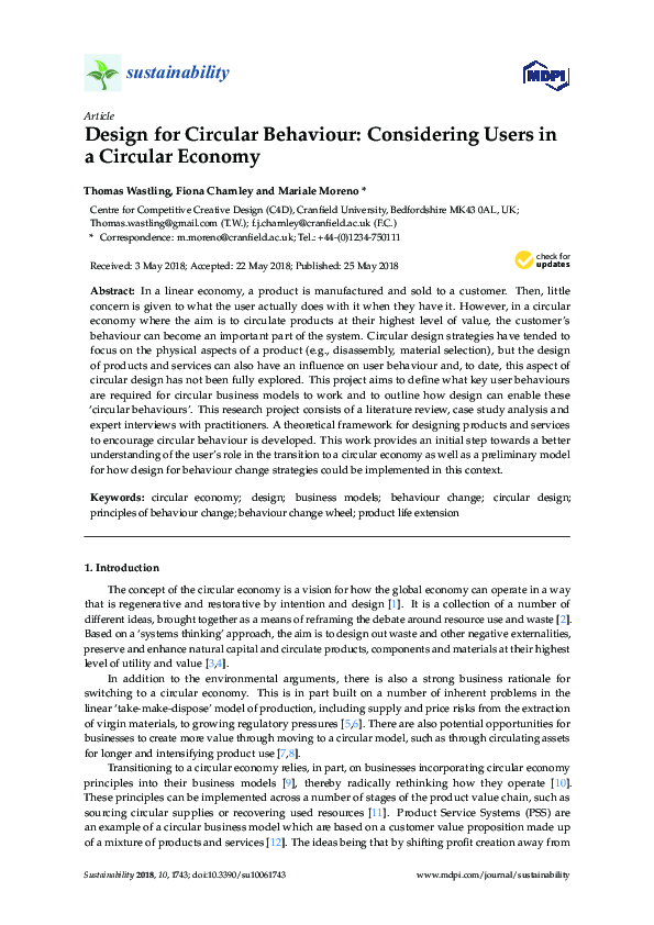 (PDF) Design for Circular Behaviour: Considering Users in a Circular ...