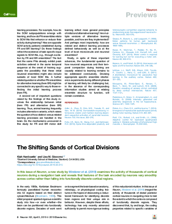 (PDF) The Shifting Sands of Cortical Divisions