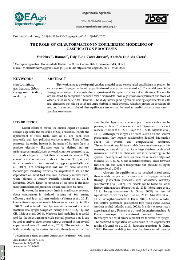 (PDF) The Role of Char Formation in Equilibrium Modeling of ...