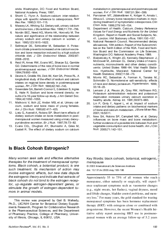 (PDF) Is Black Cohosh Estrogenic? Gail Mahady Academia.edu