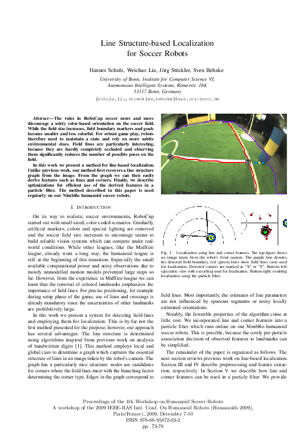 (PDF) Line structure-based localization for soccer robots