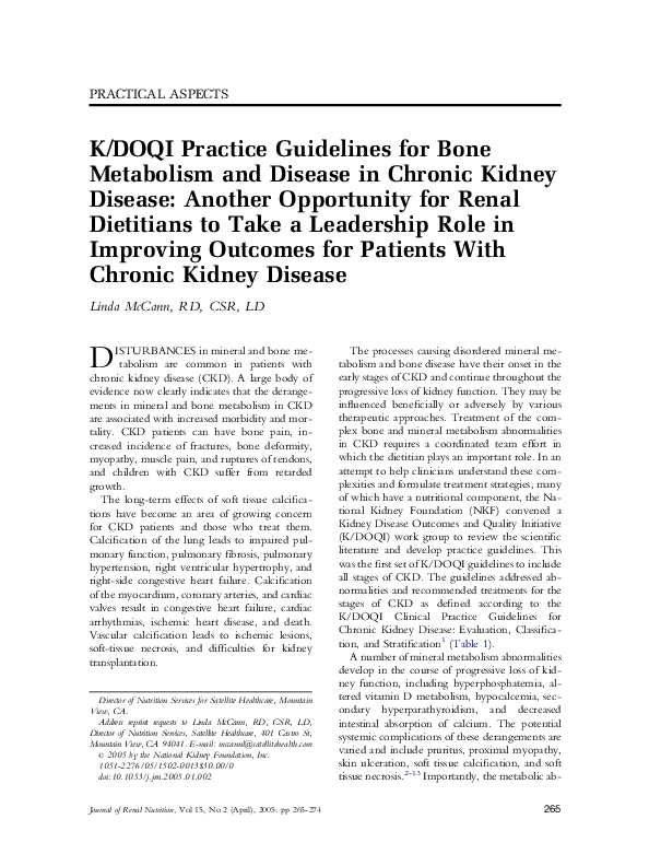 (PDF) K/DOQI practice guidelines for bone metabolism and disease in ...