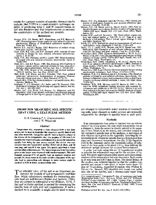 (PDF) Probe for Measuring Soil Specific Heat Using A Heat-Pulse Method