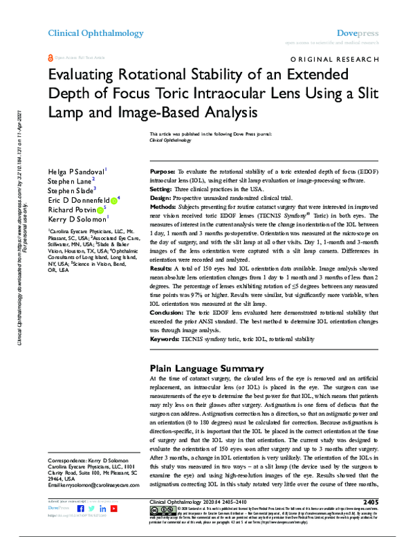 (PDF) Evaluating Rotational Stability of an Extended Depth of Focus ...