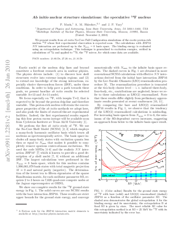 (PDF) Ab initio nuclear structure simulations: The speculative ^{14}F ...