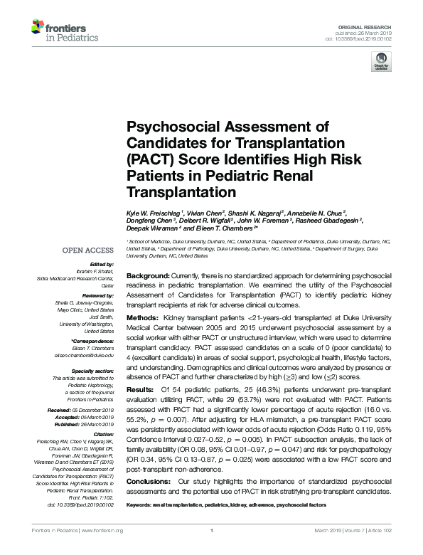 (PDF) Psychosocial Assessment of Candidates for Transplantation (PACT ...
