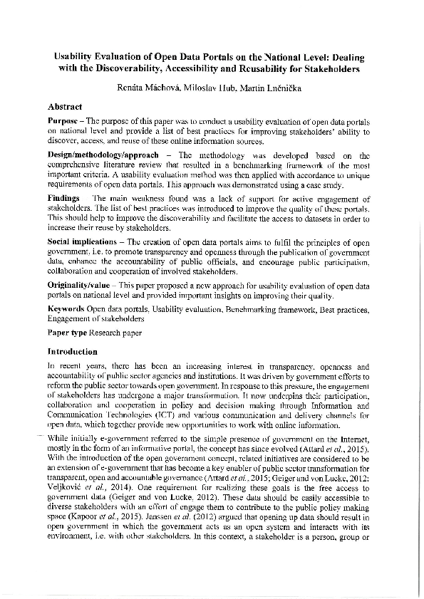 (PDF) Usability evaluation of open data portals