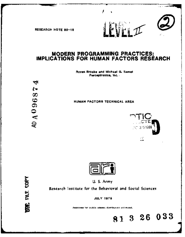 (PDF) Modern Programming Practices: Implications for Human Factors Research