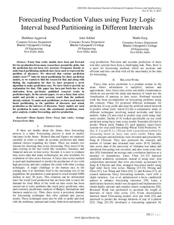 (PDF) Forecasting Production Values using Fuzzy Logic Interval based ...