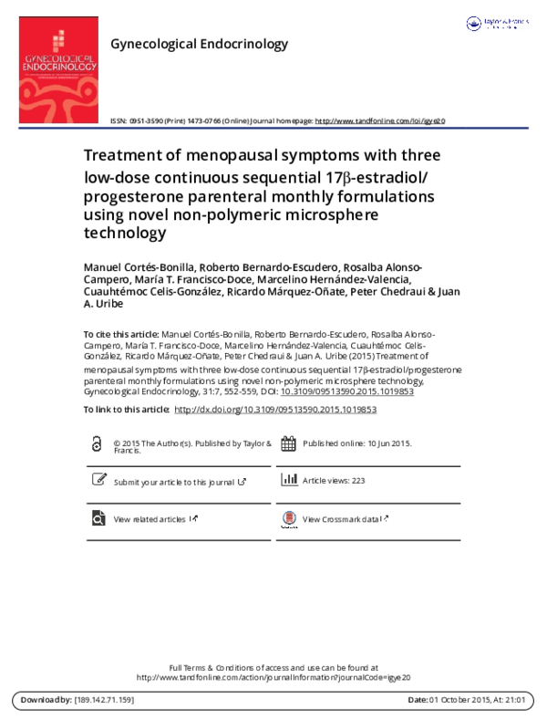 (PDF) Treatment of menopausal symptoms with three low-dose continuous ...