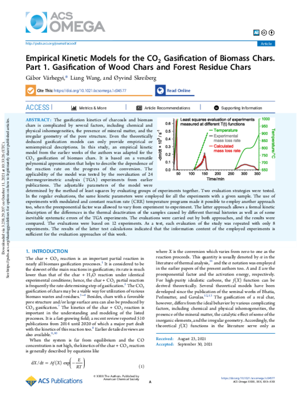 (PDF) Empirical Kinetic Models for the CO2 Gasification of Biomass ...