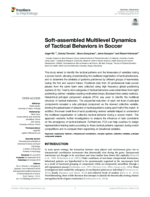 PDF) Effects Of Score Line On Match Performance In Professional.