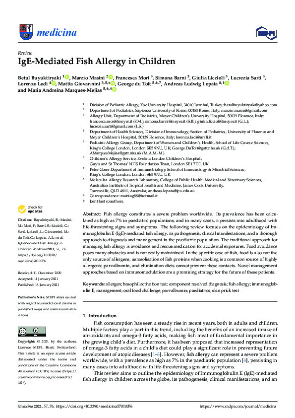 (PDF) IgEMediated Fish Allergy in Children Andreas Lopata Academia.edu
