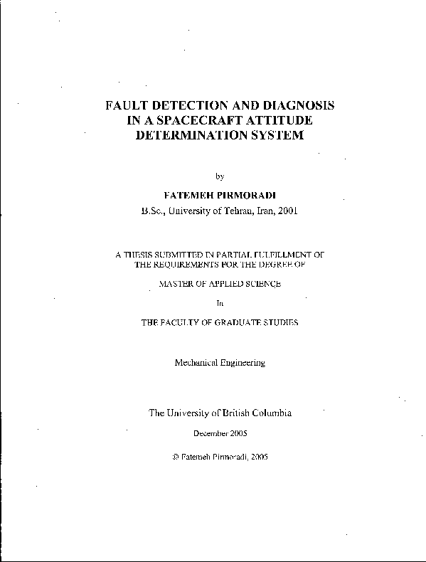 (PDF) Fault detection and diagnosis in a spacecraft attitude ...