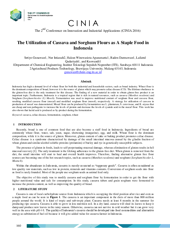 (PDF) The Utilization of Cassava and Sorghum Flours as A Staple Food in ...