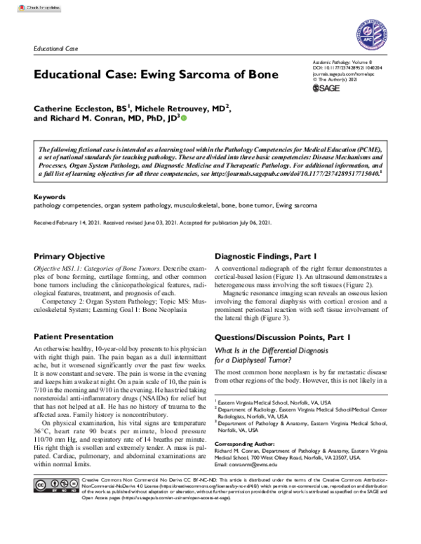 (PDF) Educational Case: Ewing Sarcoma of Bone