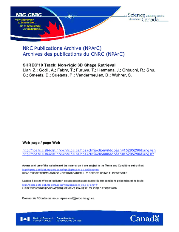 (PDF) SHREC 10 track: non-rigid 3D shape retrieval