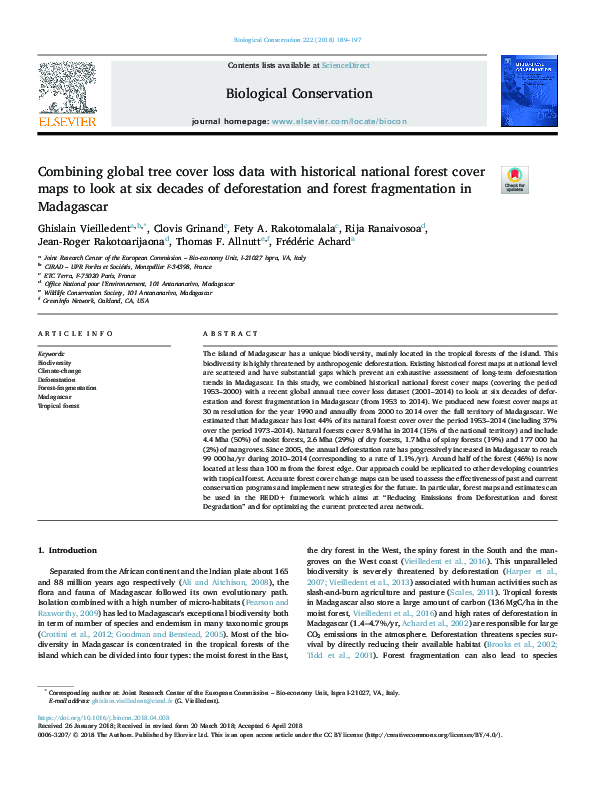 (PDF) Combining global tree cover loss data with historical national ...