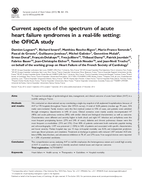 (PDF) Current aspects of the spectrum of acute heart failure syndromes ...