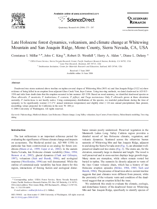 (PDF) Late Holocene forest dynamics, volcanism, and climate change at ...