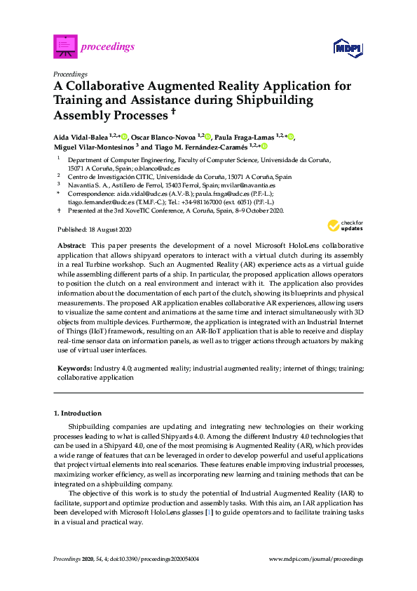(PDF) A Collaborative Augmented Reality Application for Training and ...
