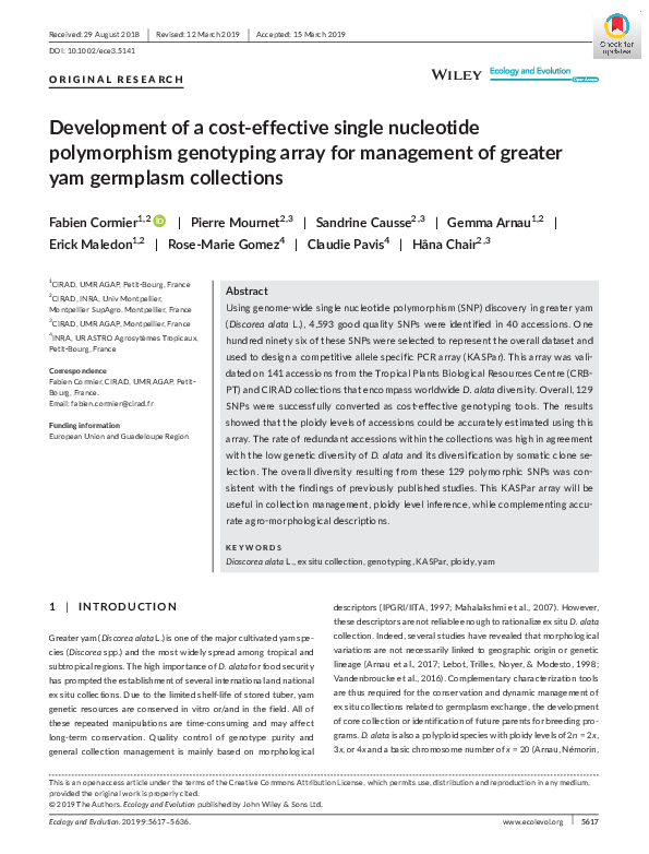 (PDF) Development of a cost‐effective single nucleotide polymorphism ...