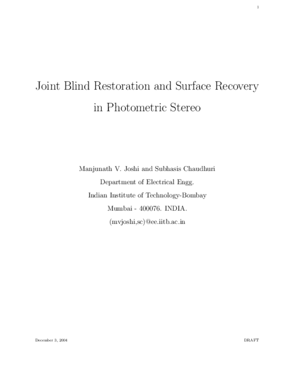 (PDF) Joint blind restoration and surface recovery in photometric ...