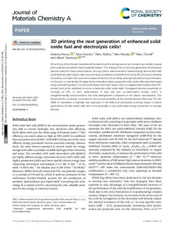 (PDF) 3D printing the next generation of enhanced solid oxide fuel and ...