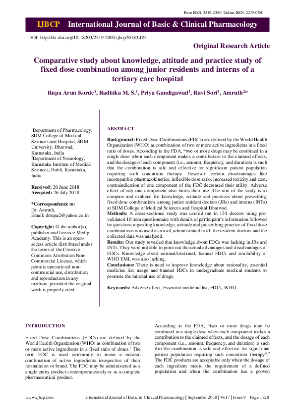 (PDF) Comparative study about knowledge, attitude and practice study of ...