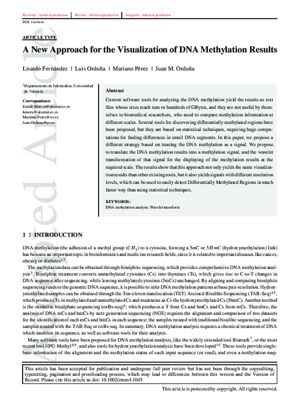 (PDF) A New Approach for the Visualization of DNA Methylation Results