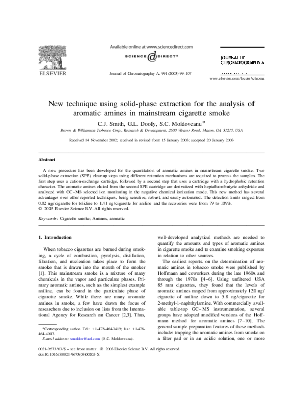 (PDF) New technique using solidphase extraction for the analysis of