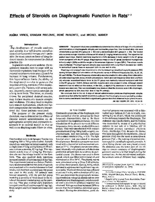 (PDF) Effects of steroids on diaphragmatic function in rats