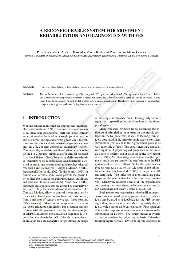 (PDF) A Reconfigurable System for Movement Rehabilitation and ...