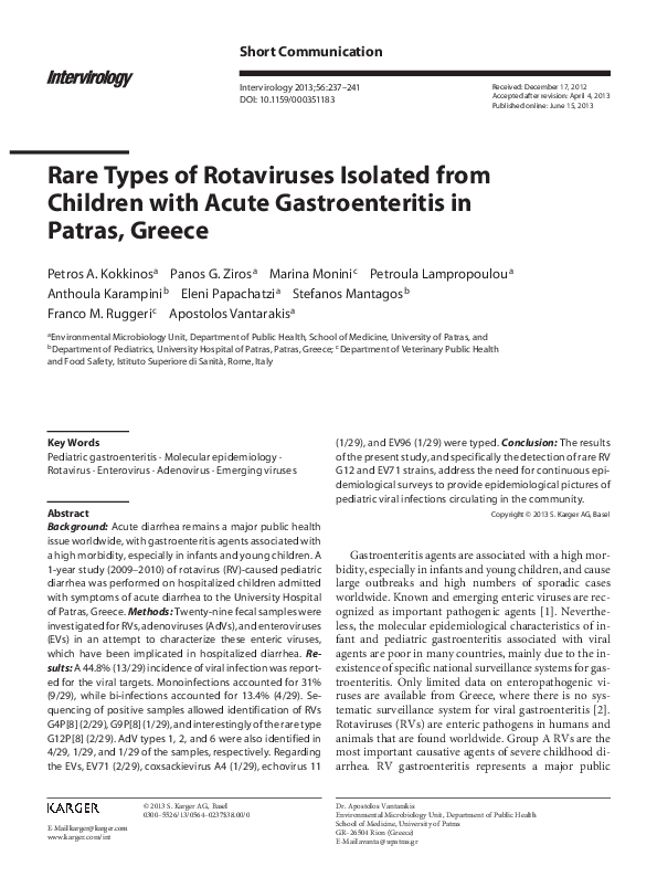 (PDF) Rare Types of Rotaviruses Isolated from Children with Acute ...
