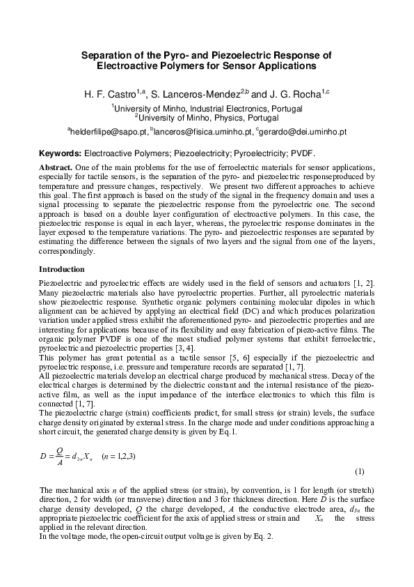 (PDF) Separation of the Pyro and Piezoelectric Response of ...