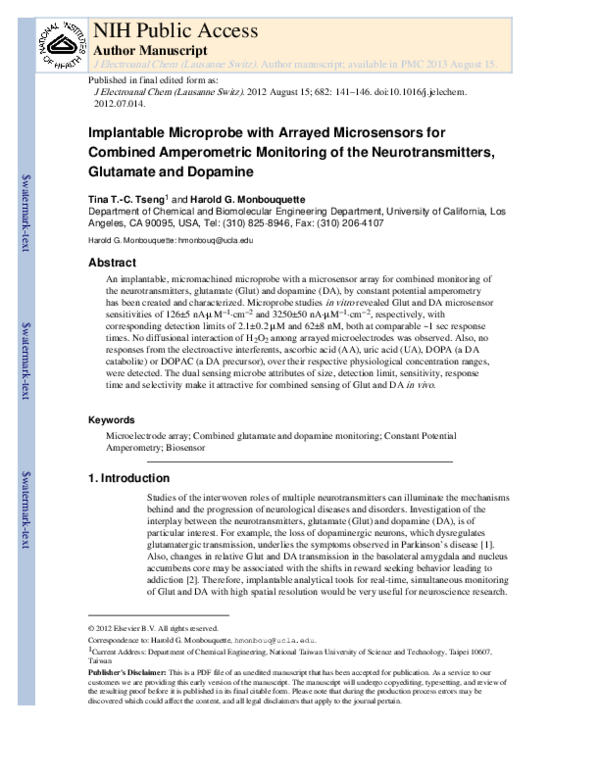 (PDF) Implantable microprobe with arrayed microsensors for combined ...