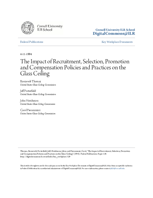 What Is The Federal Glass Ceiling Commission Shelly Lighting