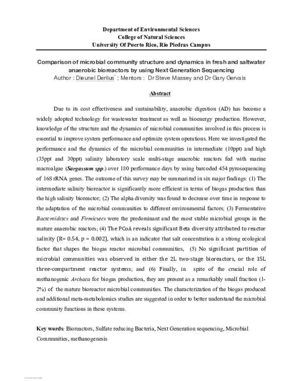 (PDF) Comparison of microbial community structure and dynamics in fresh ...