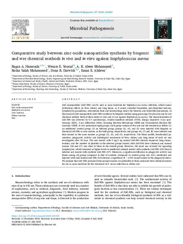 (PDF) Comparative study between zinc oxide nanoparticles synthesis by ...