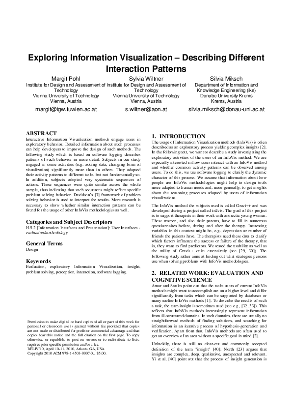 (PDF) Exploring information visualization