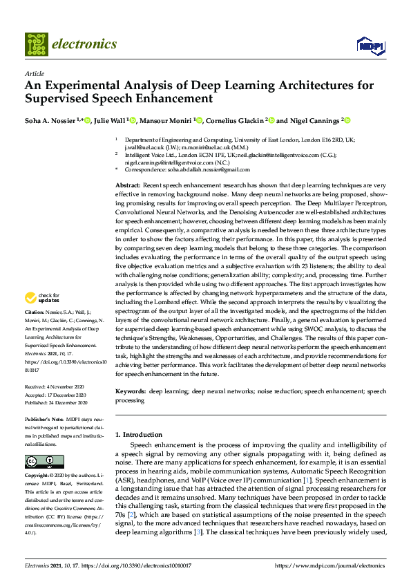 (PDF) An Experimental Analysis of Deep Learning Architectures for ...