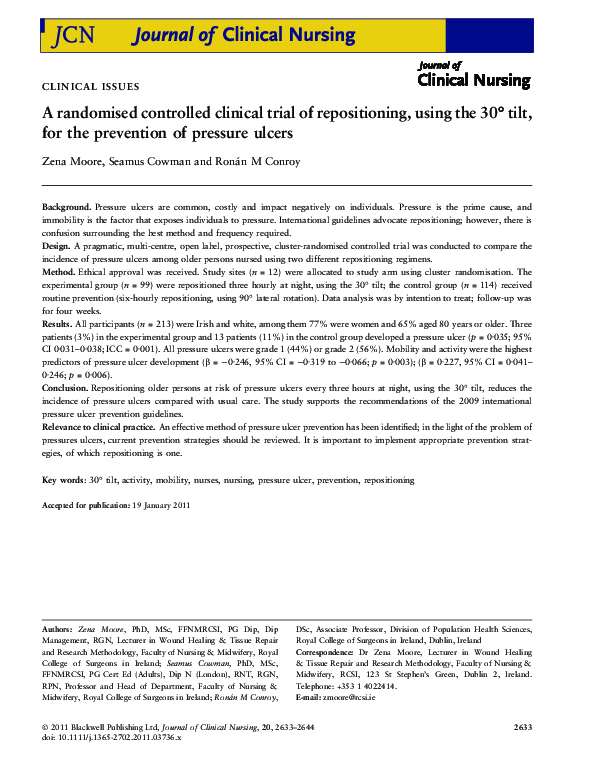 PDF) A randomised controlled clinical trial of repositioning