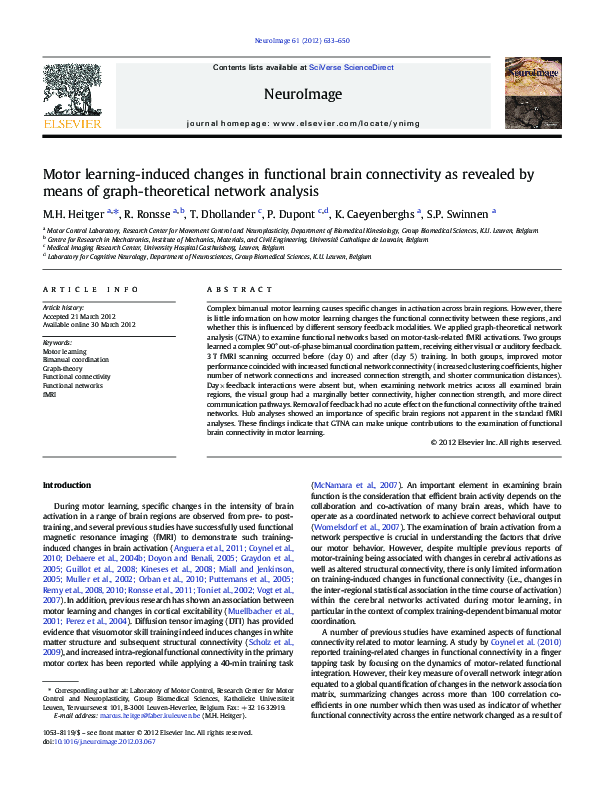(PDF) Motor learning-induced changes in functional brain connectivity ...