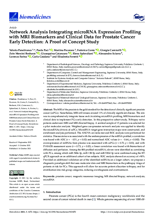 (PDF) Network Analysis Integrating microRNA Expression Profiling with ...