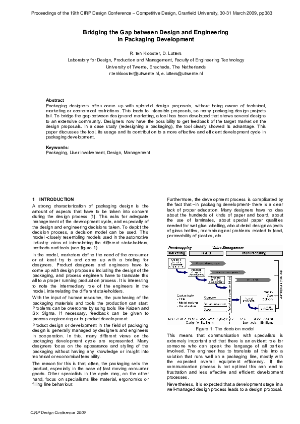 (PDF) Bridging the Gap between Design and Engineering in Packaging ...