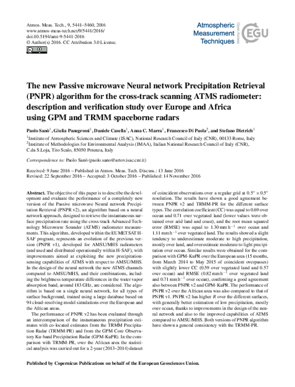 (PDF) The new Passive microwave Neural network Precipitation Retrieval ...