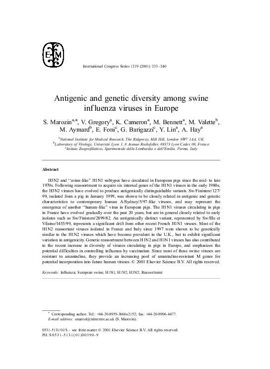 (PDF) Antigenic and genetic diversity among swine influenza viruses in ...